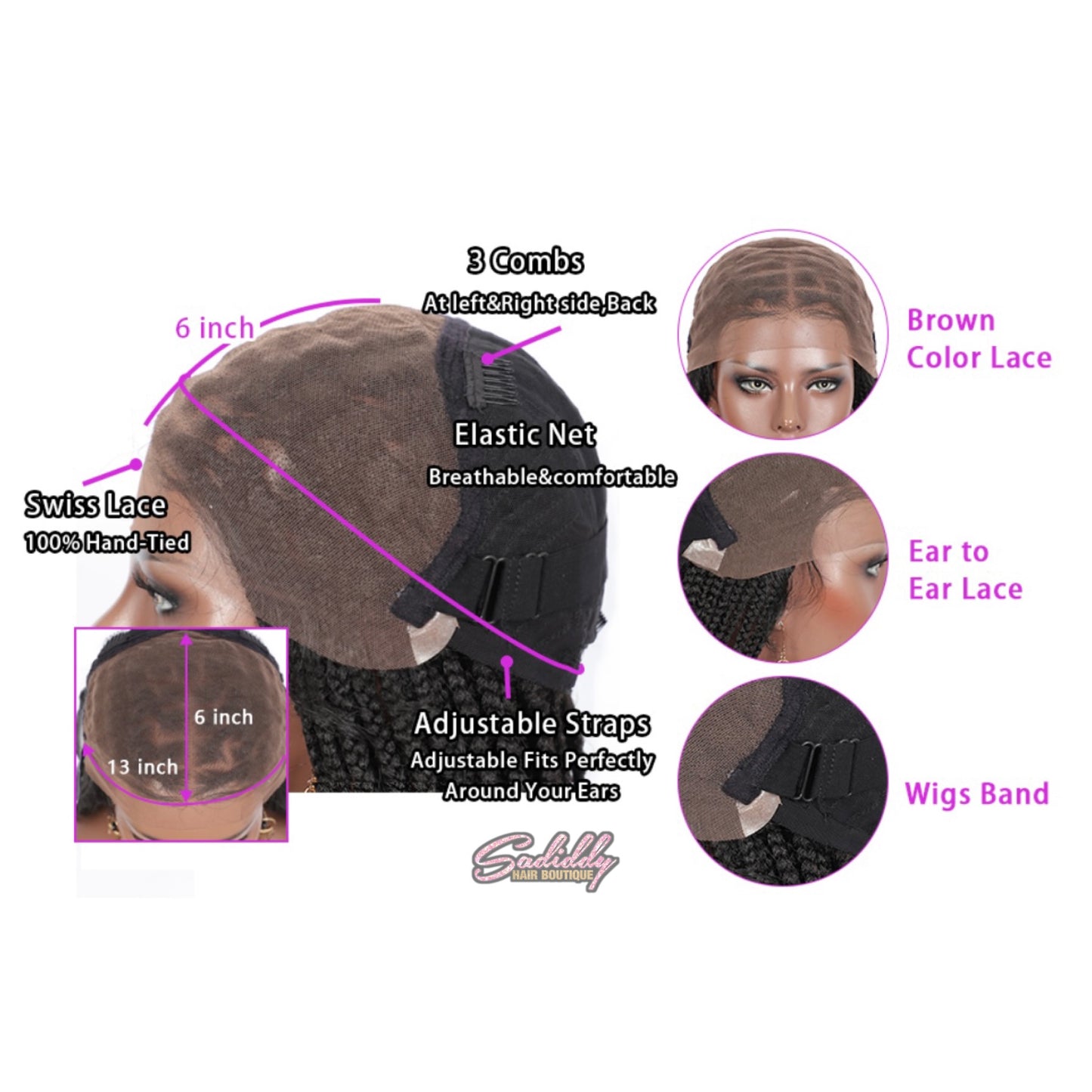 30” Braided Lace Front Wig